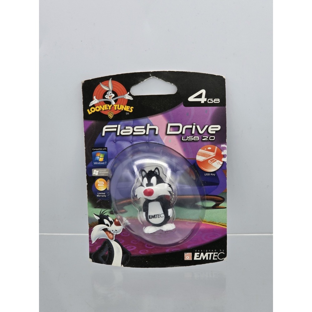 NEW Looney Tunes EMTEC Sylvester the Cat figure 4GB USB 2.0‎ Flash Drive